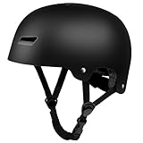 LeapBeast City Helm,Erwachsene Fahrradhelm, Radhelm,Skaterhelm,Belüftung |Sicherheit,für Jugendliche und Junge Erwachsene für Stunt-Scooter I Skateboard，Grössenverstellbar (Mattschwarz, L)