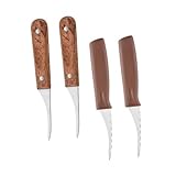 MAGICLULU 4 Stück Teiliges Edelstahl Garnelenmesser mit Ergonomischem Griff Praktischer Garnelenfaden Entferner Robustes Shrimp Line Cleaner Werkzeug für Küche Restaurant und Seafood Fans