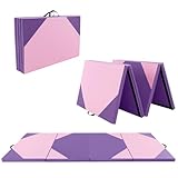 GYMAX Gymnastikmatte faltbar, tragbare Trainingsmatte mit Griffen & Klettverschlüssen, Weichbodenmatte, Turnmatte für Yoga, Gymnastik & Kampfsport, 300 x 117 x 5 cm