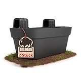 BigDean 2X Blumenkasten Balkongeländer 50cm Blumenkästen mit Wasserspeicher Balkonkasten mit Halterung Anthrazit