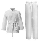 XUMKFJRE Karate-Uniform-Kostüm, atmungsaktiv, leicht, Karate-Anzüge, Set, Karate-Kleidung for Sparring, Training, Übungen, Wettkampf-Karate(190)