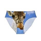 Allcute Lustige Frauen Unterwäsche Slip Sexy Atmungsaktiv Hipster Panty für Junggesellinnenabschied, giraffe, 36