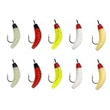 Asticot Köder – Köder für Bars | 10 Kunstköder für Teiche und Seen, tragbares Angelwerkzeug