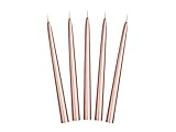 PartyDeco Spitzkerze 24 cm 10Stk. | Roségold Metallic