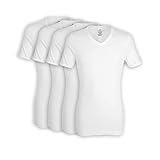 Götzburg 4er Pack Herren Kurzarm Business Unterhemd mit V-Ausschnitt (Weiss) 6
