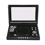 MKHFP Reise-DVD-Player, Tragbares mobiles 9,8-Zoll-DVD-Laufwerk mit Mini-TV-HD-Player, eingebauter wiederaufladbarer Batterie, unterstützt SD-Karte/USB-Anschluss/DVD