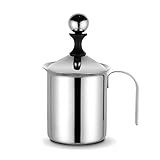 Manuelle Milchaufschäumer 800ml | Waldspring Double Mesh | Manuelle Milchaufschäumer Edelstahl | Manual Milk Frother | BPA-frei | Spülmaschinenfest