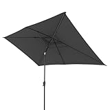 Doppler Sonnenschirm für den Garten Jack 300x200cm in Dunkelgrau - Rechteckiger Sonnenschirm für Balkon & Terrasse - Schirm knickbar - Großer Balkonsonnenschirm - Kippbarer Kurbelschirm