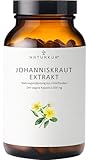 Naturkur® Johanniskraut 500mg 10:1 Extrakt (5000mg reines Johanniskraut) - 240 Kapseln im Apothekerglas - Hypericin & Hyperforin, vegan, laborgeprüft, ohne Zusatzstoffe, in Handarbeit hergestellt