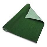 Spetebo Rasenteppich mit Drainage Noppen - 400 x 100 cm - Outdoor Kunstrasen Matte in grün wetterfest - Kunststoffrasen Balkonteppich Rollrasen Gras Teppich künstlich
