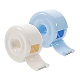 ULTECHNOVO 2 Stück Praktischer Büro klebebandspender mit Integriertem Schneidegerät Kompakt und Leicht für Schule Büro Zuhause Robuster Langlebiger Tape Cutter in Blau und Beige