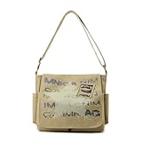 CORIOS Retro Stern Schultertasche Herren Umhängetaschen Canvas Henkeltaschen Casual Bürotaschen Groß Kuriertasche Handtasche für Reise Hochschule Arbeit Outdoor Khaki