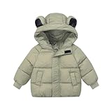 Vhersily Kinder Winter Jacke Gepolsterte Mäntel Bequeme Daunenjacke Jungen Herbst Elegant Leichte Daunenjacken Warm Wasserdicht Schneejacke Mädchen, grün, 120 cm