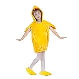Halloween Kostüm Kleinkind Kinder Baby Jungen Mädchen 3D Tier Ente Kostüm Unisex Ärmellose Fleece Kapuzenweste Tops Dress Up Übergroßen Mantel Cosplay Halloween Kostüm Kleidung (Yellow, 4-5 Years)