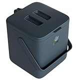 EcoBio Biomülleimer Küche - 7L Komposteimer Küche mit Deckel & Griff – Geruchsdicht & Spülmaschinenfest – Biotonne mit Sieb – Bio Mülleimer für Abfälle – Komposter Küche (Anthrazit)