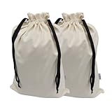 DZTSMART 2 Stück Schuhbeutel ,für Schuhe 32 x 43 Stoffbeutel aus 100% Baumwolle-Kleine Stoffbeutel-Aufbewahrung -DIY in Turnbeutel ,Schuhtasche Reise