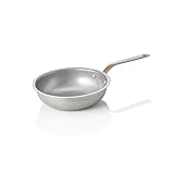 6x Servierpfanne STEEL & STYLE VINTAGE mit Messinggriff, Ø 16 cm, 390 ml, Chromnickelstahl