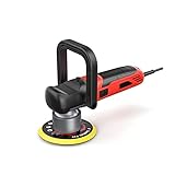 GYMAX Exzenter Poliermaschine elektrisch, Auto-Polierer mit 6 Stufen, Schleifmaschine mit 15 cm Polierpads, Autopflege Poliergerät mit Softstart, D-Griff & Seitengriff für Auto, 2000-6400 RMP, 800 W