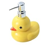 Seifenspender aus Keramik, Ente, Desinfektionsmittel, Pumpflaschen für Toilettenartikel, auslaufsicherer Spender für Kinder