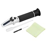 QWORK® Refraktometer Alkohol 0-80% v/v, Tragbares Refraktometer-Alkoholmessgerät, mit ATC für Spirituosen und Ethanol