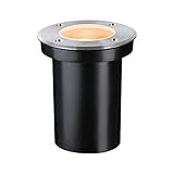 Paulmann 94732 LED Außenleuchte Bodeneinbauleuchte Goldlicht insektenfreundlich IP65 rund 110mm 2200K 4,3W 320lm 230V Edelstahl, Kunststoff GU10