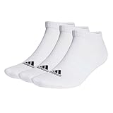 adidas Unisex Cushioned Low-Cut Socks 3 Pairs, White / Black, 46-48