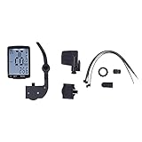 SEAFRONT Cycle Computer Wireless Tachometer groß 2,8 -Zoll -LCD -Anzeige Wireless LED -Rückleuchtungsscanning -Funktion 2 Klammern Schwarz mit Weißem Licht