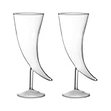 jojofuny Mondförmige Cocktailgläser 2 Stück aus Umweltfreundlichem Glas Hornkelch Transparent für Whisky Wein