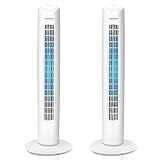 Aigostar Duke - Turmventilator Leise, 85° Oszillation, 3 Geschwindigkeiten, Kompaktem Design, Tragbarer Säulenventilator 82cm Hoch, Tower Ventilator Raumventilator Schlafzimmer, 2 Stück
