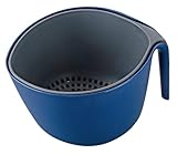 Tasty 2-tlg. Sieb-Set – Küchensieb & Schüssel ideal für Salat, Gemüse und Obst, platzsparend & spülmaschinengeeignet, Blau, 26x24x17cm