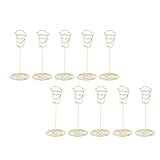 SENECESLI Hochzeitstischkartenhalter, Kaffee Tasse Form Geformte Höhe Ausgewogene Basis Wiederverwendbarer Place Card Ständer Metalleisen für Veranstaltungen (Gold)