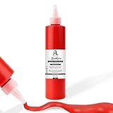 Stofffarbe 500ml. Waschfeste Textilfarbe. T-Shirt Farbe für helle Stoffe. Waschmaschinenfest, Waschbeständig. Textilmalfarbe, Stoffmalfarbe Fixierung durch Bügeln (Rot)