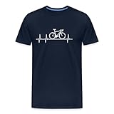 Spreadshirt Herzschlag Rennrad Fahrrad Heartbeat Puls weiß Männer Premium T-Shirt, 3XL, Navy