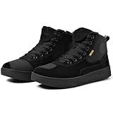 RIDEIRON Motorradschuhe Herren Damen Motorradstiefel, rutschfeste, verstärkte verdickte Sohle, wasserdicht atmungsaktiv modisch bequem mit seitlichen Reißverschlüssen und Knöchelstütze Schwarz 43
