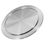 TOBBOMEY Edelstahl Einbaudeckel für Mülleimer Arbeitsplatte Integrierter Schwenkbarer Deckel Kratzfest Robust und Geräuschlos Geeignet für Küche Bad und Büro Modernes Design Einfache
