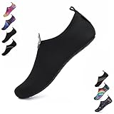 SAGUARO Damen Herren Badeschuhe Wasserschuhe Schwimmschuhe Männer Frauen Barfußschuhe für Strand,Pool,Meer,Wassersport,Surfen,Aqua Cycling,Segeln,Bootfahren,Windsurfen(Schwarz,40/41 EU)
