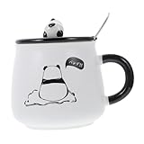 Ciieeo Panda Tasse Kaffeebecher Reisekaffeetasse Espresso Kaffee Reisebecher Tassen Keramikbecher mit Panda-Design Panda Trinkbecher Panda Teebecher Wasserbecher Teetasse Weiß