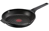 Tefal Robusto Aluguss Grillpfanne 26 cm, Bratpfanne Induktion mit Antihaftversiegelung, Thermo-Signal bei idealer Brattemperatur, für alle Herdarten geeignet, spülmaschinengeeignet, E24940