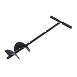 YIEMJS Gartenbohrer aus Kaltwalzstahl, Erdbohrer 15cm Durchmesser mit Spiralbohrer, Handerdbohrer Set inklusive Gummigriff, Professionelles Grabwerkzeug für Baumpflanzung und Zaunsetzung