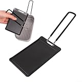 Leichte Eisen-Grillschale für Solo-Camping mit Griff, tragbare Mini-Grillplatte für Wohnmobile, Campingkocher und Outdoor-Kochen