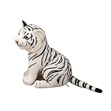 HANABASS Realistisches Weißes Tiger Plüschtier Dekoratives Kuscheltier und Detailreich Verarbeitet Geeignet als Spielpuppe Deko und zum Jahreswechsel