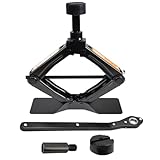 Scherenwagenheber 2T, 104-425 mm, Car Jack Kit mit Ratsche, Stahlsäule und Gummi, Auto Heber, vergrößerte Stahlplatte, tragbarer Wagenheber für PKW MPV SUV SN4568