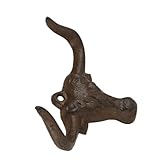 JECOMPRIS Gusseisen -bullhead -haken Tierköpfe Aus Messing Wandmontierte Hutablage Kuhkopfhaken Stierkopf Wanddekoration Vintage Metallhaken Kuh-wandhaken Kuhhuthalter Hellbraun