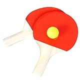 SPORTSIDE - Set mit 2 Tischtennisschlägern und 3 Bällen - Schlägerspiel - Komplettes Set - Tischtennis - 046581 - Mehrfarbig - Holz - 25 cm - Sportartikel