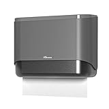 PLUSSEN Papierhandtuchspender,Papierhandtücher Spender ohne Bohren,Wandmontierter Tissue Boxspender FüR Multifold PapierhandtüCher 200 Blatt （Silber-6012）