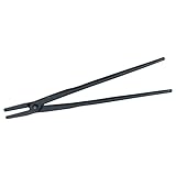 Dönges Flachmaul-Schmiedezange, Maulweite 6 mm, Länge 300 mm (Flachmail Schmiede Schmiedezange), schwarze lackierung dient als Korrisionschutz, lange Schenkel für hohe Hebelwirkung