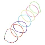JEWEDECO 7 Teiliges Buntes Perlenarmband, Kinderarmbänder, Armbänder Für Kinder Und Mädchen, Perlenarmband, Schmuck Für Kleine Mädchen, Armband Für Mädchen, Kinderarmband, Kinderschmuck
