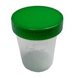 Urinbecher 10 Stück Urinprobenbecher 125ml mit grünem Schraubdeckel graduiert beschriftbar