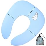 Faltbarer Toilettensitz Kinder Toilettensitz, Reise Klappbar WC Sitz Kinder, Toilettensitz Kinder für Unterwegs, Toilettentrainer Sitzverkleinerer Toilette für Kleinkind/Kinder Töpfchentrainer
