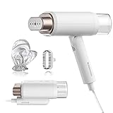 Newbealer Steamer Dampfglätter, 1200W Dampfbügeleisen Reise für Kleidung, 2 Dampfstufen Reisebügeleisen, 20s Schnelles Aufheizen Steam Iron, Klein und Leicht Bügeleisen für Reise und Urlaub, Weiß